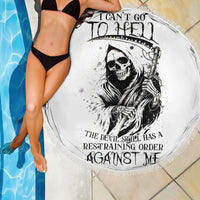 Skull Reaper Beach Blanket I Can't Go To Hell Devil Restrainning Order Against Me - Wonder Print Shop