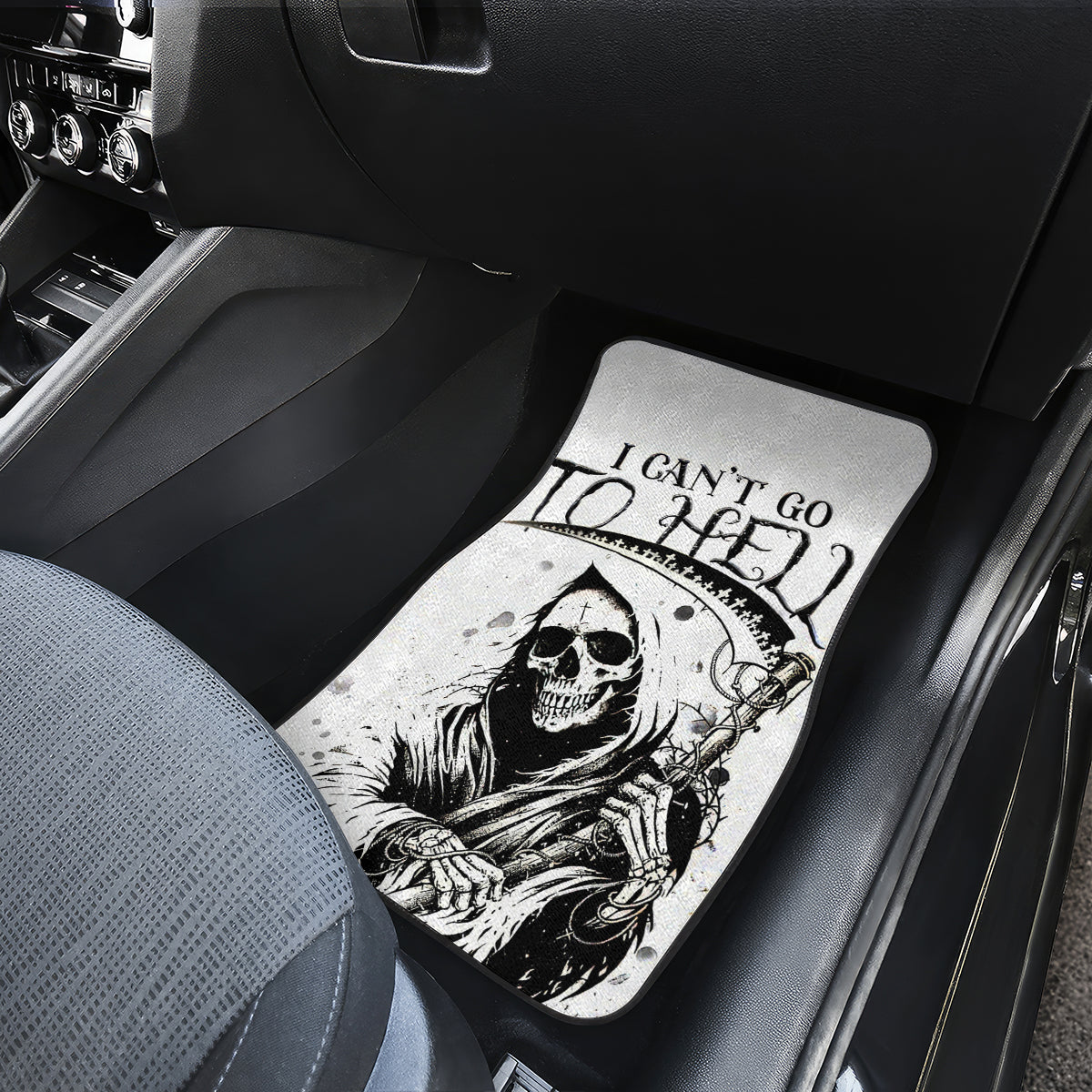 Skull Reaper Car Mats I Can't Go To Hell Devil Restrainning Order Against Me - Wonder Print Shop