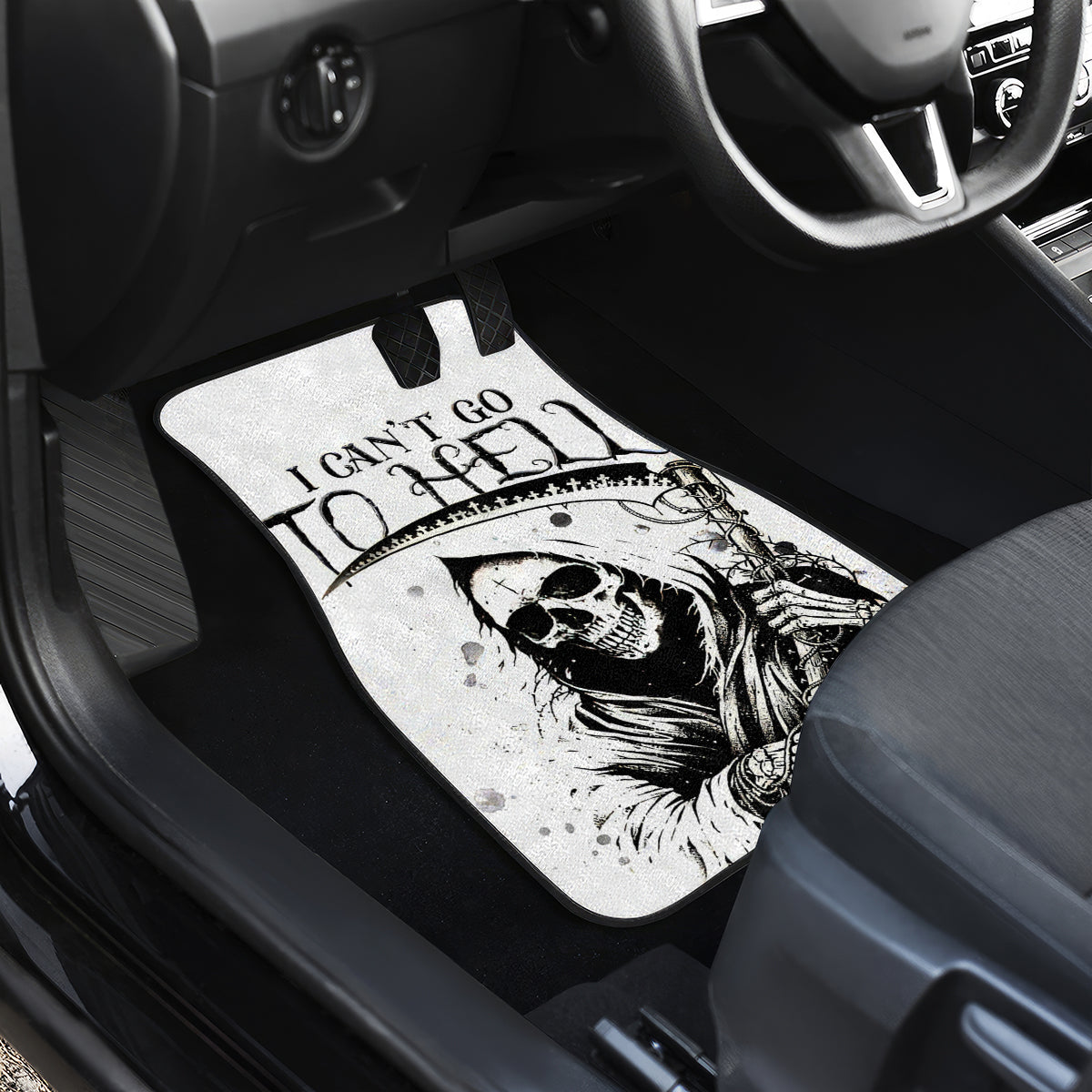 Skull Reaper Car Mats I Can't Go To Hell Devil Restrainning Order Against Me - Wonder Print Shop