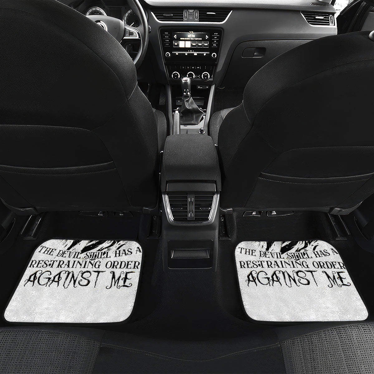 Skull Reaper Car Mats I Can't Go To Hell Devil Restrainning Order Against Me - Wonder Print Shop