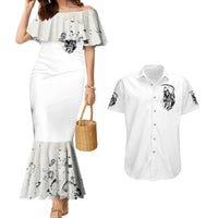 Skull Reaper Couples Matching Mermaid Dress and Hawaiian Shirt I Can't Go To Hell Devil Restrainning Order Against Me - Wonder Print Shop