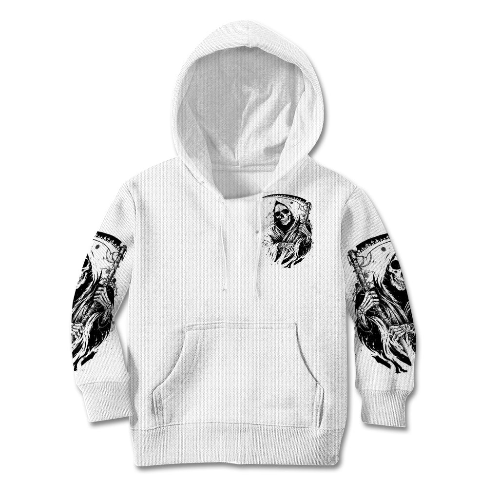 Skull Reaper Kid Hoodie I Can't Go To Hell Devil Restrainning Order Against Me - Wonder Print Shop