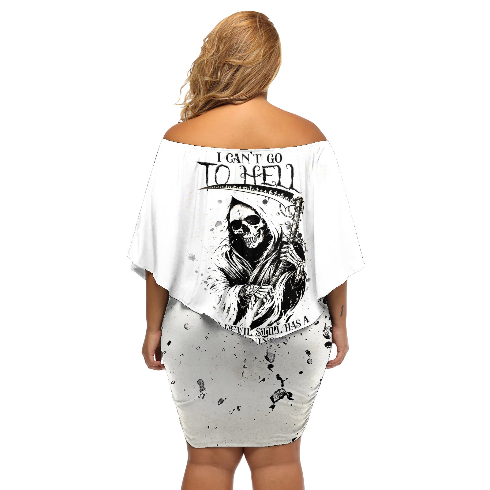 Fairy Skull Off Shoulder Short Dress My Next Life I Want To Be Karma Fairy - Wonder Print Shop