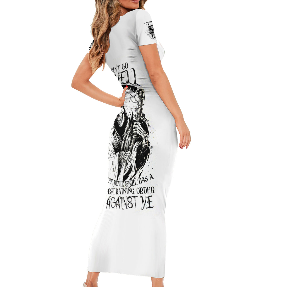 Fairy Skull Short Sleeve Bodycon Dress My Next Life I Want To Be Karma Fairy - Wonder Print Shop