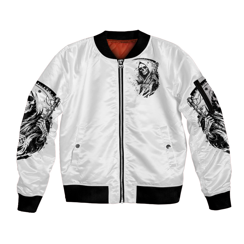 Fairy Skull Sleeve Zip Bomber Jacket My Next Life I Want To Be Karma Fairy - Wonder Print Shop