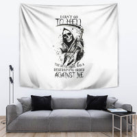 Skull Reaper Tapestry I Can't Go To Hell Devil Restrainning Order Against Me - Wonder Print Shop