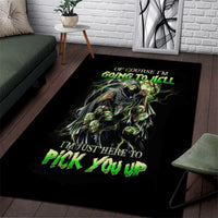 Skull Reaper Area Rug I Going To Hell Just Pick You Up - Wonder Print Shop
