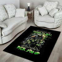Skull Reaper Area Rug I Going To Hell Just Pick You Up - Wonder Print Shop