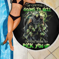 Skull Reaper Beach Blanket I Going To Hell Just Pick You Up - Wonder Print Shop