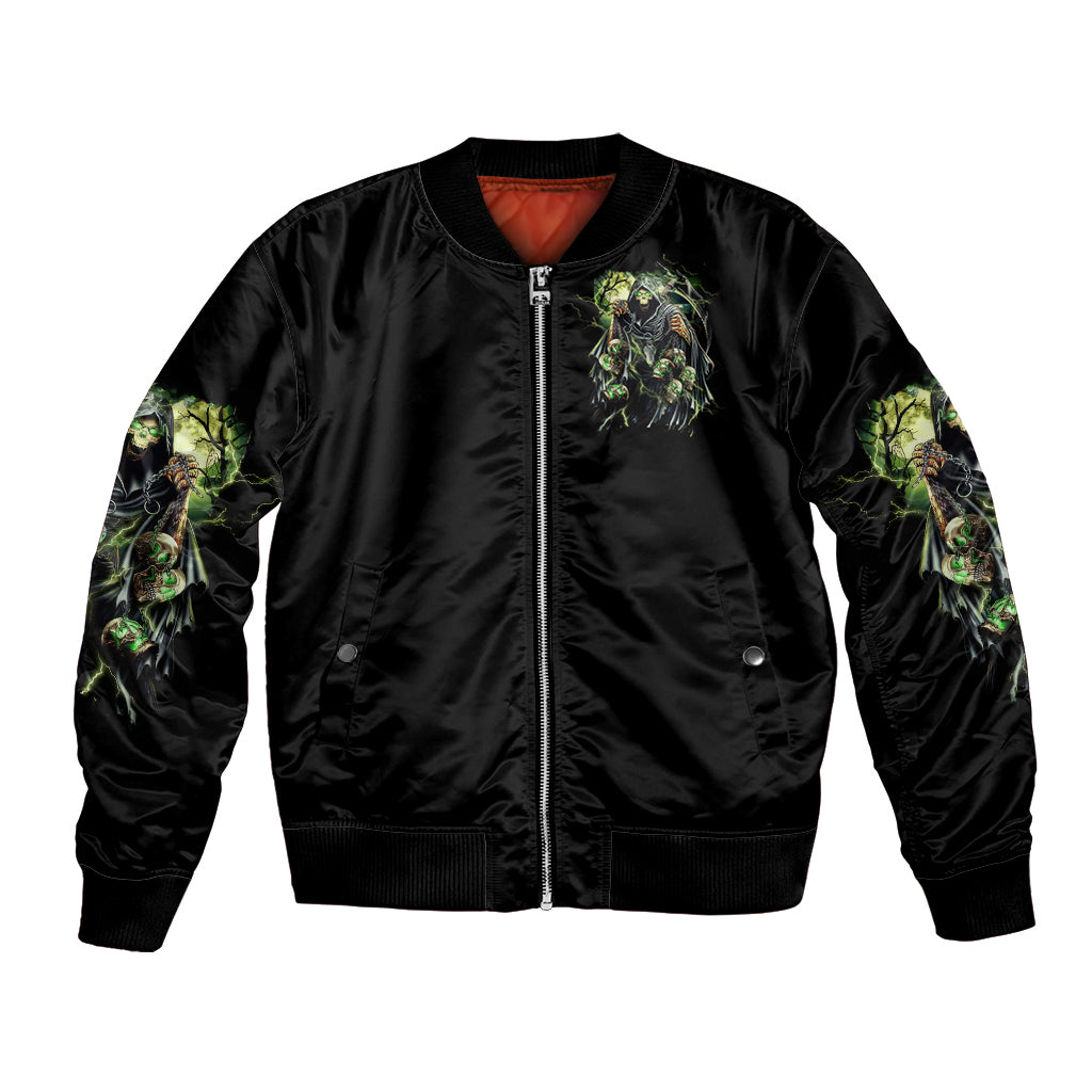 Skull Reaper Bomber Jacket I Going To Hell Just Pick You Up - Wonder Print Shop