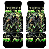 Skull Reaper Car Mats I Going To Hell Just Pick You Up - Wonder Print Shop
