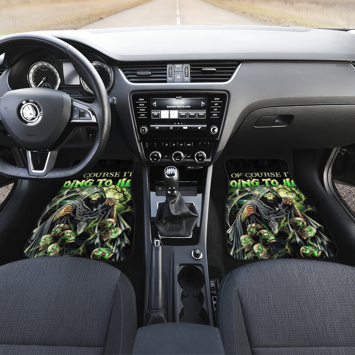 Skull Reaper Car Mats I Going To Hell Just Pick You Up - Wonder Print Shop