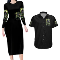 Skull Reaper Couples Matching Long Sleeve Bodycon Dress and Hawaiian Shirt I Going To Hell Just Pick You Up - Wonder Print Shop