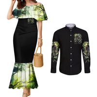 Skull Reaper Couples Matching Mermaid Dress and Long Sleeve Button Shirts I Going To Hell Just Pick You Up DT01