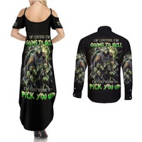 Skull Reaper Couples Matching Summer Maxi Dress and Long Sleeve Button Shirts I Going To Hell Just Pick You Up - Wonder Print Shop