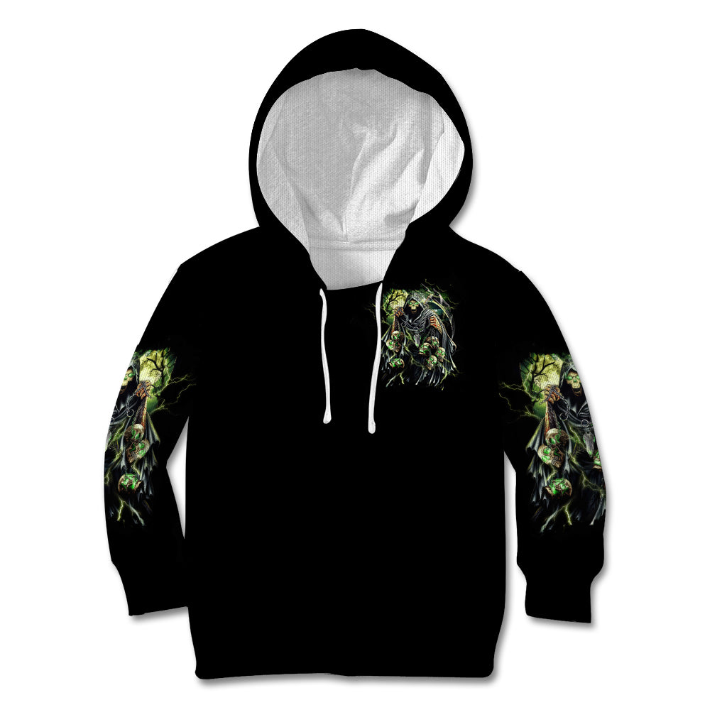 Skull Reaper Kid Hoodie I Going To Hell Just Pick You Up - Wonder Print Shop