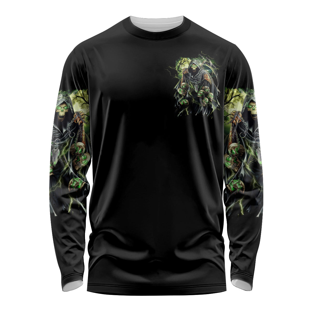 Skull Reaper Long Sleeve Shirt I Going To Hell Just Pick You Up - Wonder Print Shop