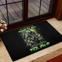 Skull Reaper Rubber Doormat I Going To Hell Just Pick You Up - Wonder Print Shop
