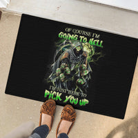 Skull Reaper Rubber Doormat I Going To Hell Just Pick You Up - Wonder Print Shop