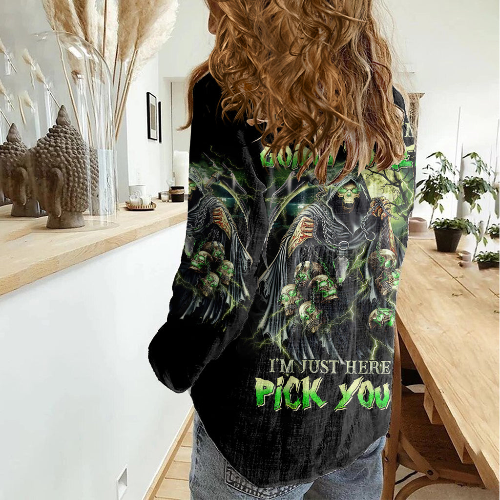 Fire Skull Women Casual Shirt Judge Me When You're Perfect Otherwise Shut Up - Wonder Print Shop