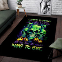Skull Pumpkin Area Rug I Have Three Side Quite Funny And Side You Never Want - Wonder Print Shop