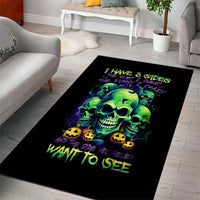Skull Pumpkin Area Rug I Have Three Side Quite Funny And Side You Never Want - Wonder Print Shop