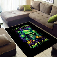 Skull Pumpkin Area Rug I Have Three Side Quite Funny And Side You Never Want - Wonder Print Shop