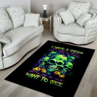 Skull Pumpkin Area Rug I Have Three Side Quite Funny And Side You Never Want - Wonder Print Shop
