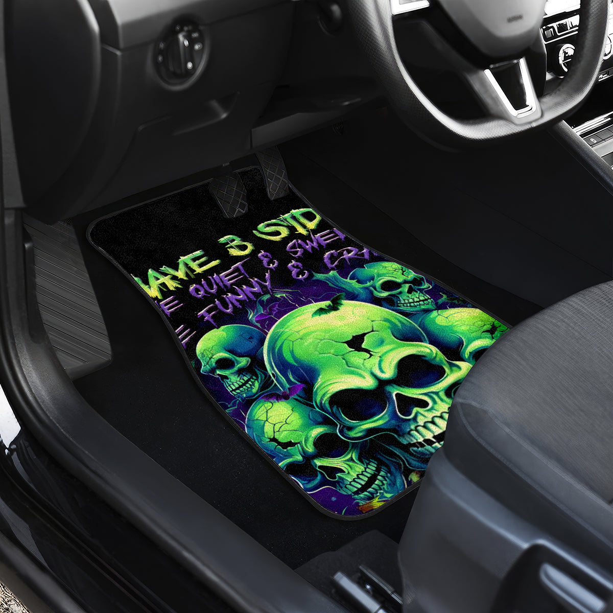 Skull Pumpkin Car Mats I Have Three Side Quite Funny And Side You Never Want - Wonder Print Shop
