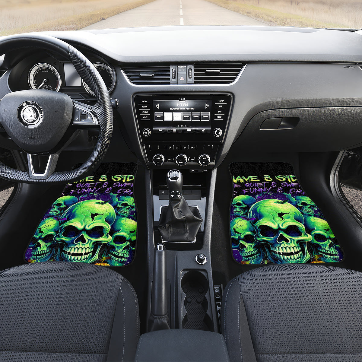 Skull Pumpkin Car Mats I Have Three Side Quite Funny And Side You Never Want - Wonder Print Shop