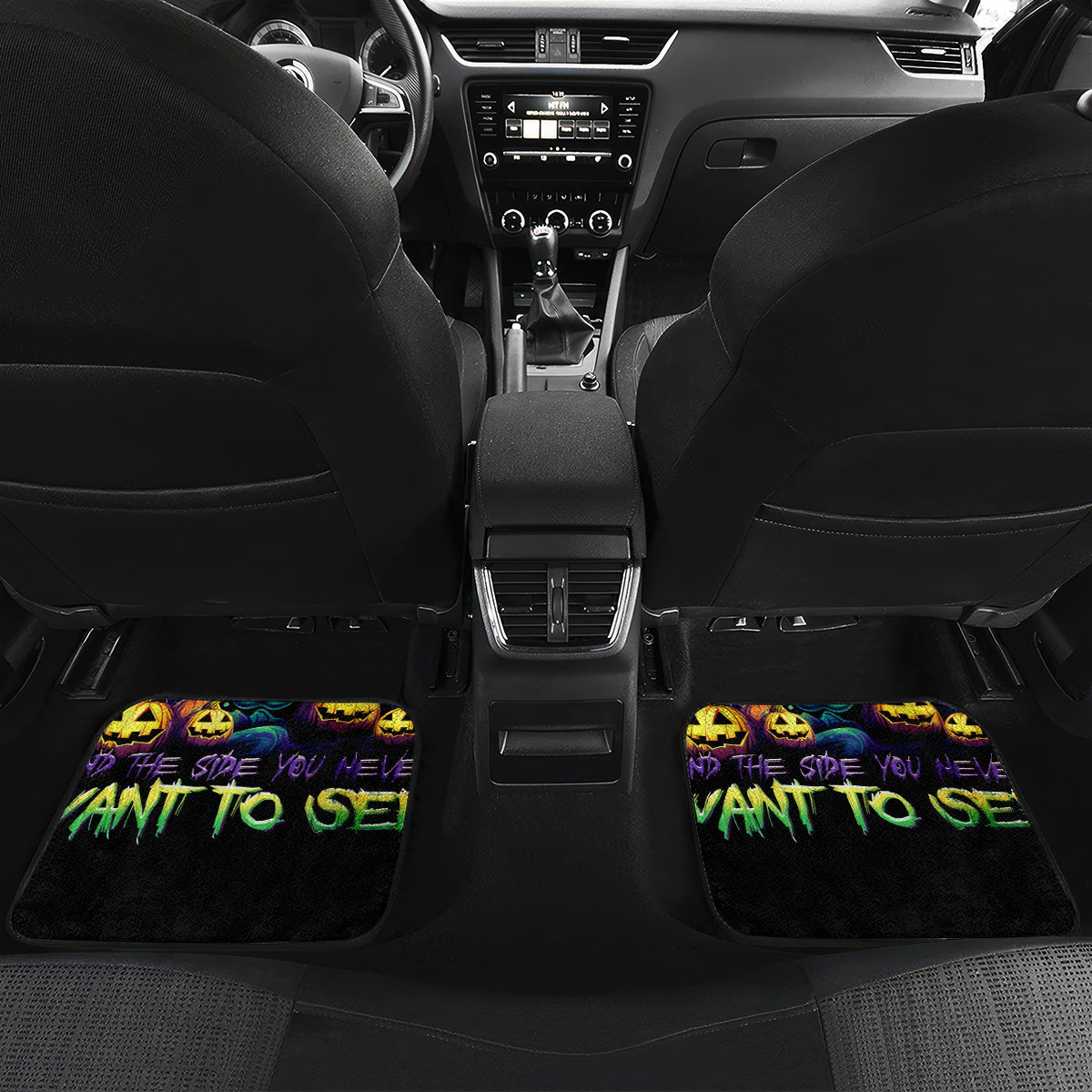 Skull Pumpkin Car Mats I Have Three Side Quite Funny And Side You Never Want - Wonder Print Shop