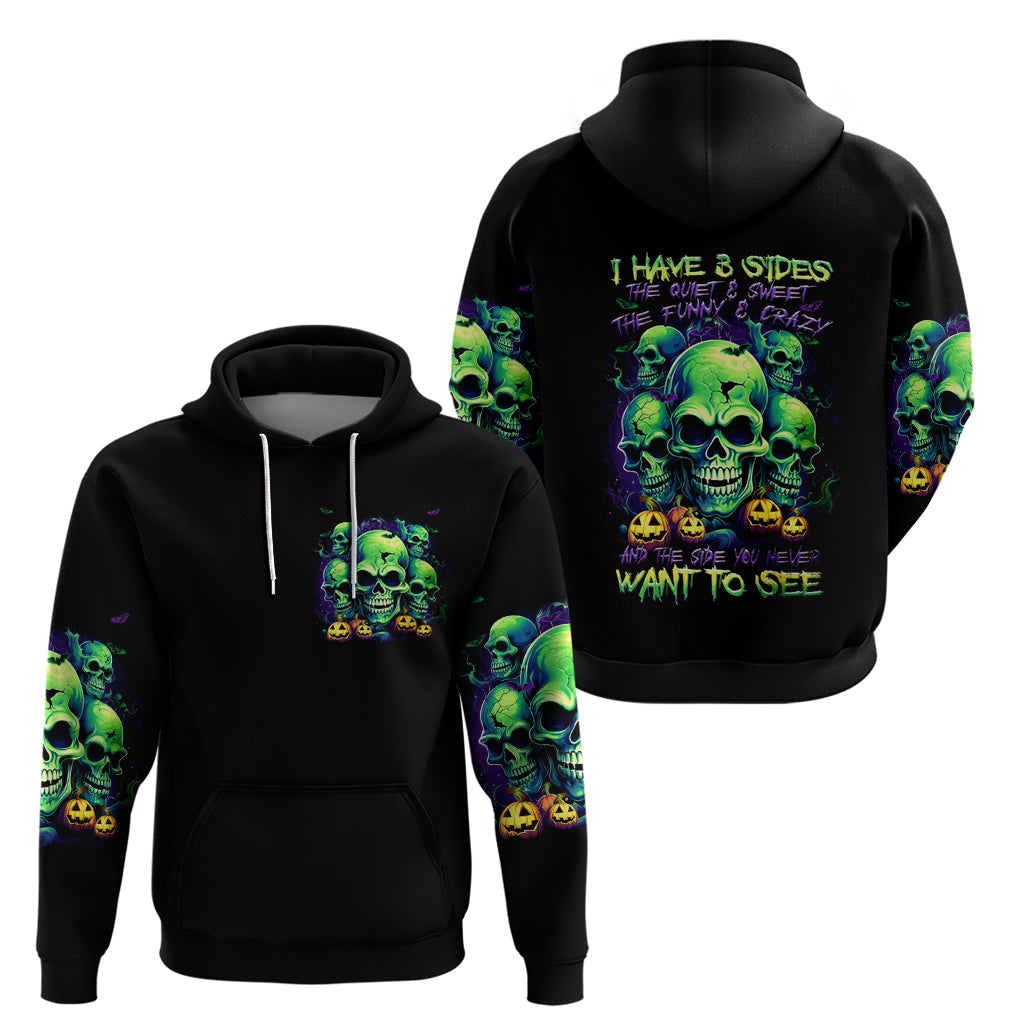Skull Pumpkin Hoodie I Have Three Side Quite Funny And Side You Never Want - Wonder Print Shop