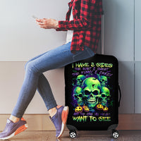 Skull Pumpkin Luggage Cover I Have Three Side Quite Funny And Side You Never Want - Wonder Print Shop