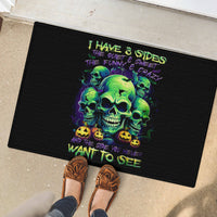 Skull Pumpkin Rubber Doormat I Have Three Side Quite Funny And Side You Never Want - Wonder Print Shop