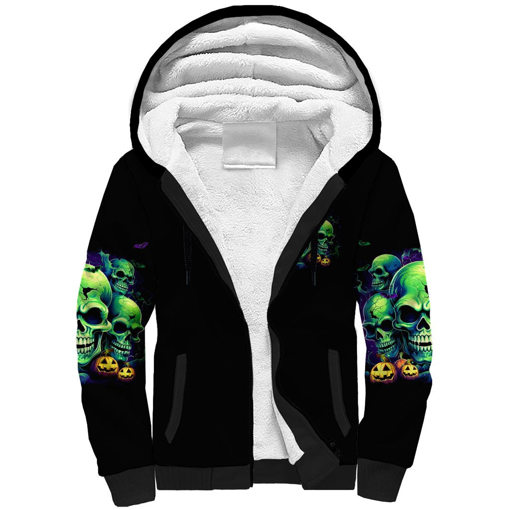 Flower Skull Sherpa Hoodie Don't Try To Figured Me Out I Special Kind Fire Flower - Wonder Print Shop