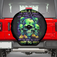 Skull Pumpkin Spare Tire Cover I Have Three Side Quite Funny And Side You Never Want - Wonder Print Shop