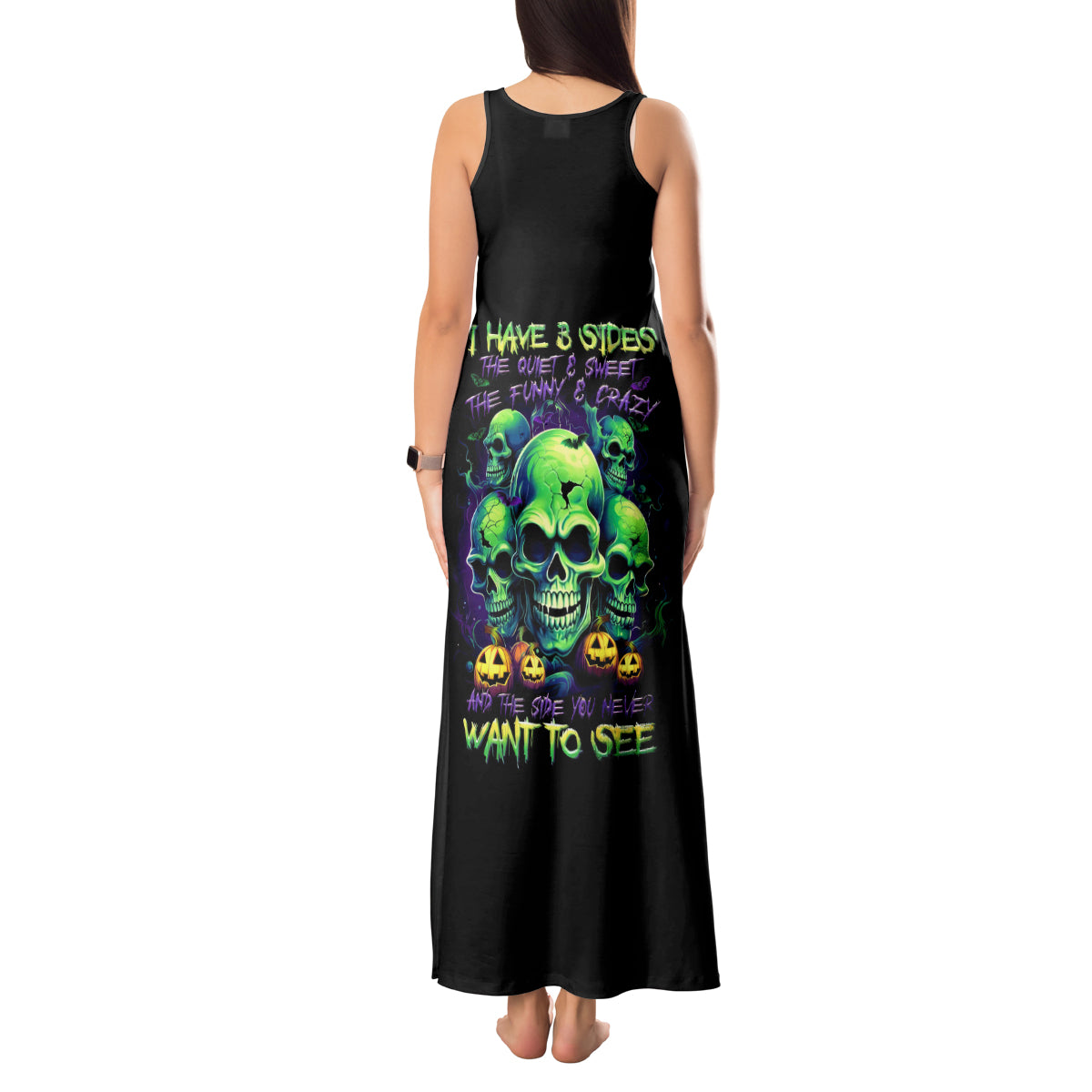 Flower Skull Tank Maxi Dress Don't Try To Figured Me Out I Special Kind Fire Flower - Wonder Print Shop