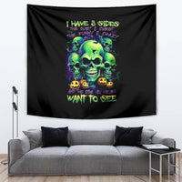 Skull Pumpkin Tapestry I Have Three Side Quite Funny And Side You Never Want - Wonder Print Shop