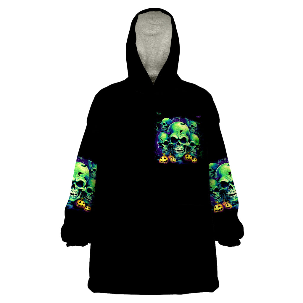 Flower Skull Wearable Blanket Hoodie Don't Try To Figured Me Out I Special Kind Fire Flower - Wonder Print Shop