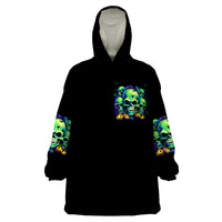Flower Skull Wearable Blanket Hoodie Don't Try To Figured Me Out I Special Kind Fire Flower - Wonder Print Shop