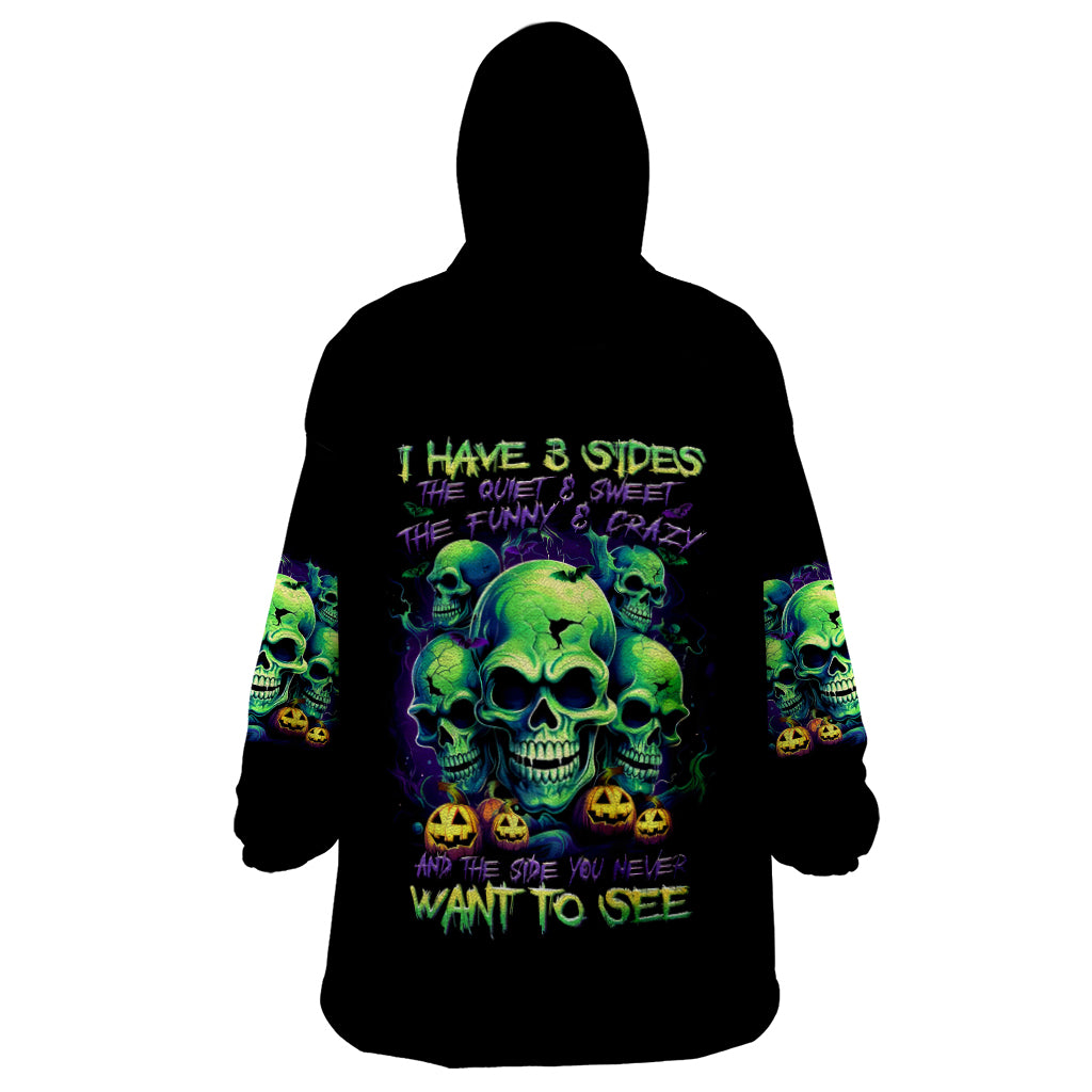 Flower Skull Wearable Blanket Hoodie Don't Try To Figured Me Out I Special Kind Fire Flower - Wonder Print Shop