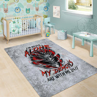 Devil Skull Area Rug I Never Alone My Demon With Me 24/7 - Wonder Print Shop