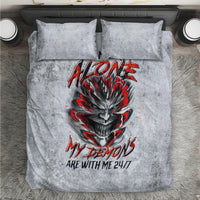Devil Skull Bedding Set I Never Alone My Demon With Me 24/7 - Wonder Print Shop