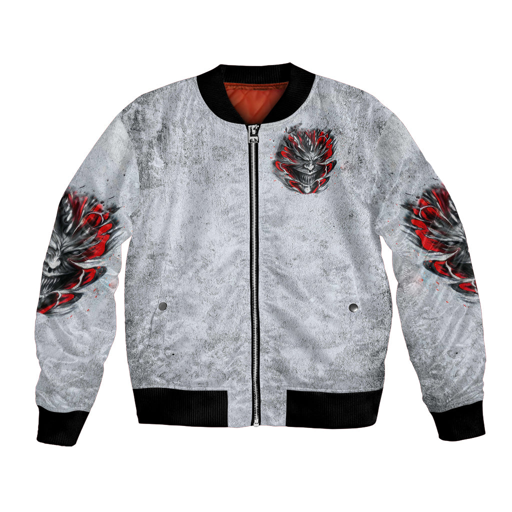Devil Skull Bomber Jacket I Never Alone My Demon With Me 24/7 - Wonder Print Shop