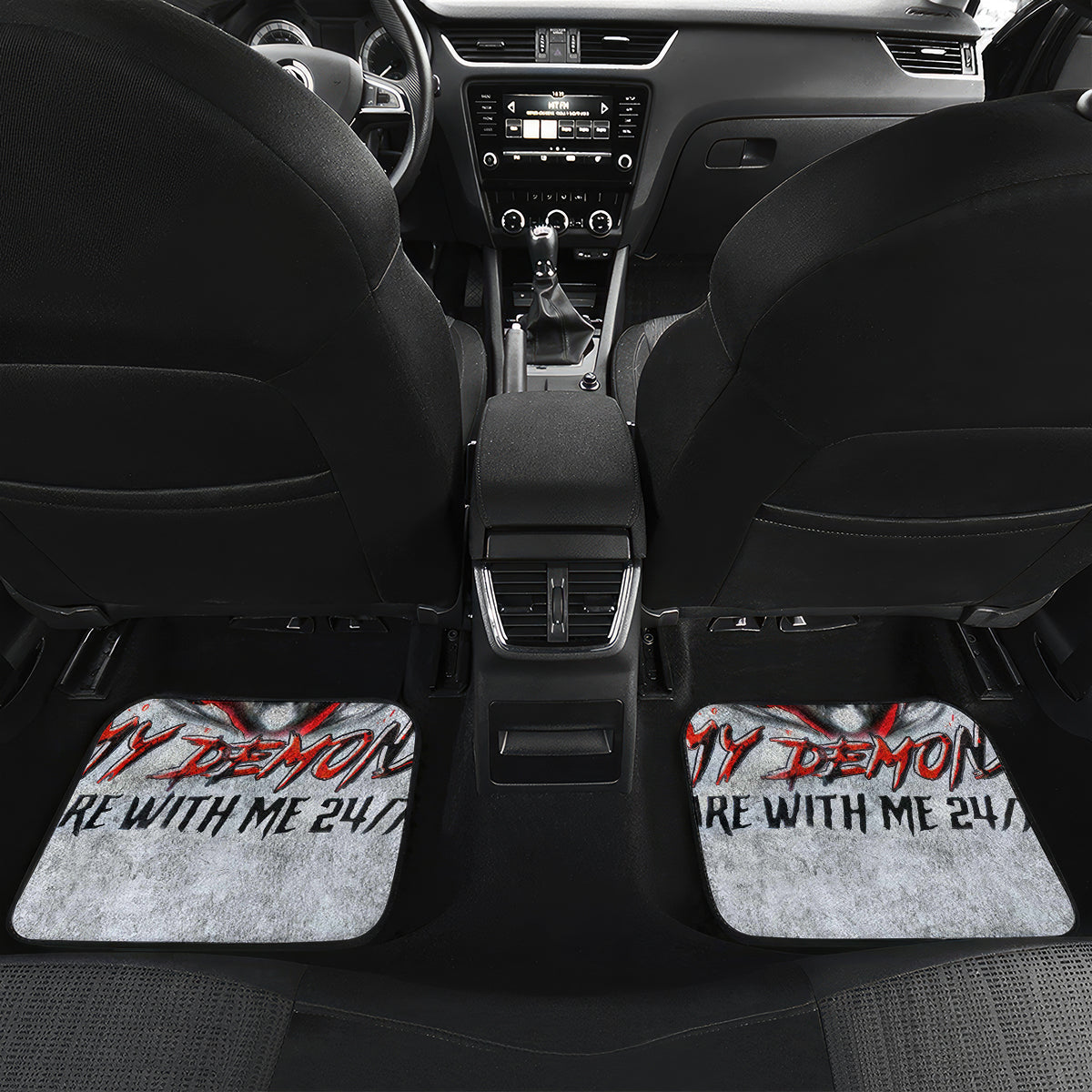 Devil Skull Car Mats I Never Alone My Demon With Me 24/7 - Wonder Print Shop