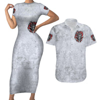 Devil Skull Couples Matching Short Sleeve Bodycon Dress and Hawaiian Shirt I Never Alone My Demon With Me 24/7 - Wonder Print Shop