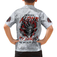 Devil Skull Hawaiian Shirt I Never Alone My Demon With Me 24/7 - Wonder Print Shop