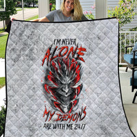 Devil Skull Quilt I Never Alone My Demon With Me 24/7 - Wonder Print Shop