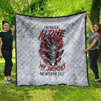 Devil Skull Quilt I Never Alone My Demon With Me 24/7 - Wonder Print Shop