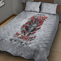 Devil Skull Quilt Bed Set I Never Alone My Demon With Me 24/7 - Wonder Print Shop